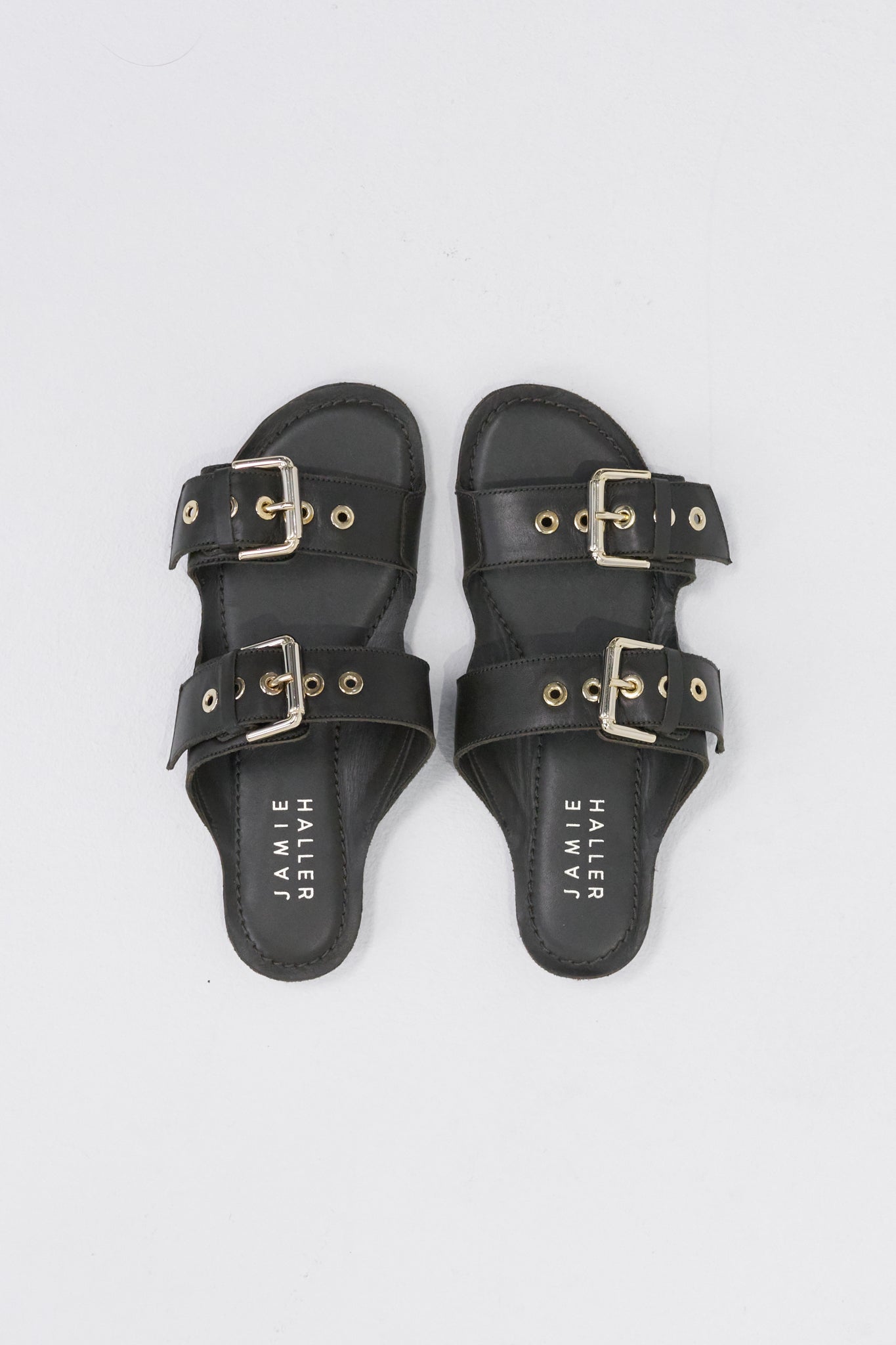 Double Buckle Slide, Olive