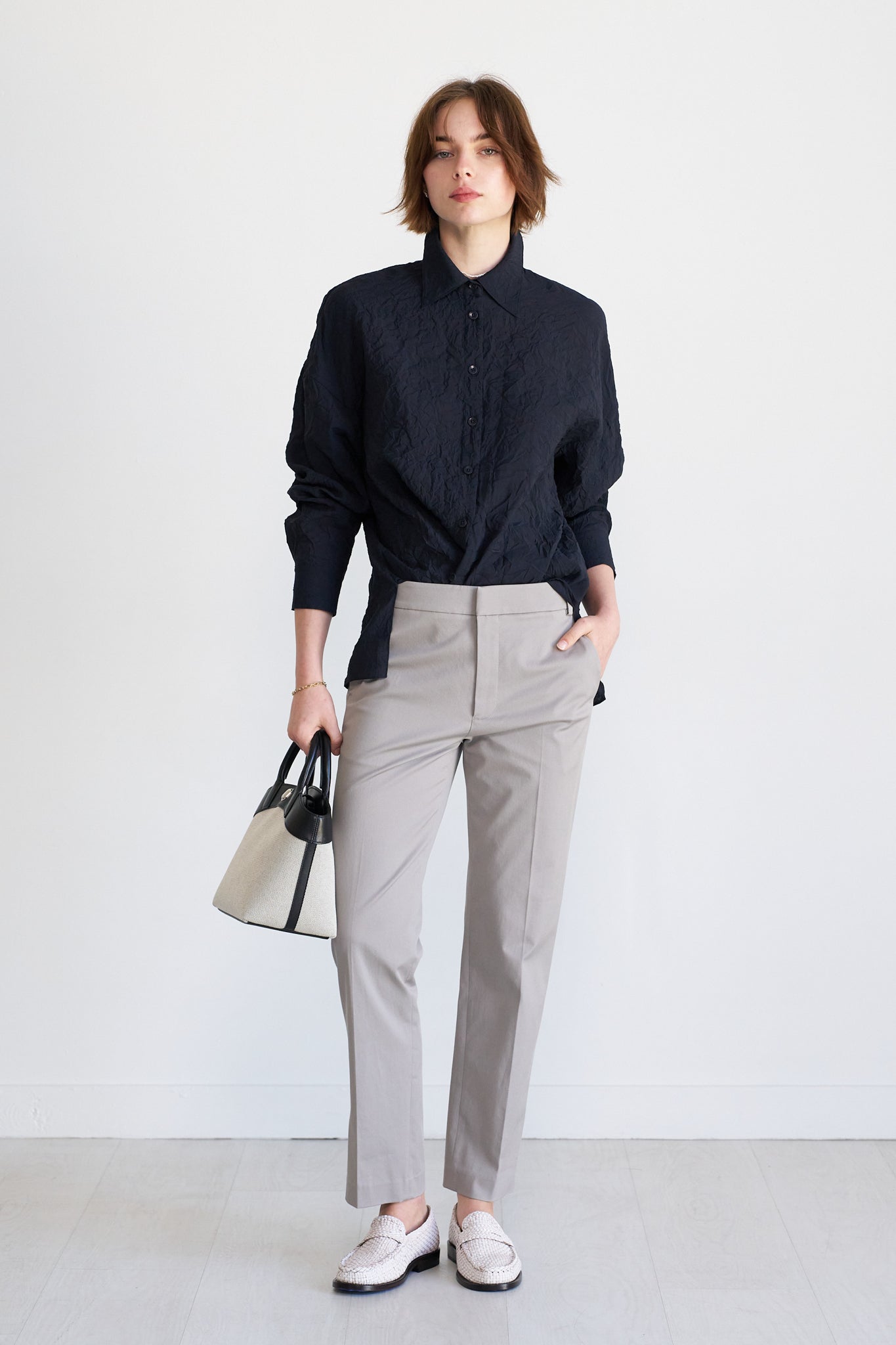 TIBI - Oliver Ankle Pant, Grey Moon