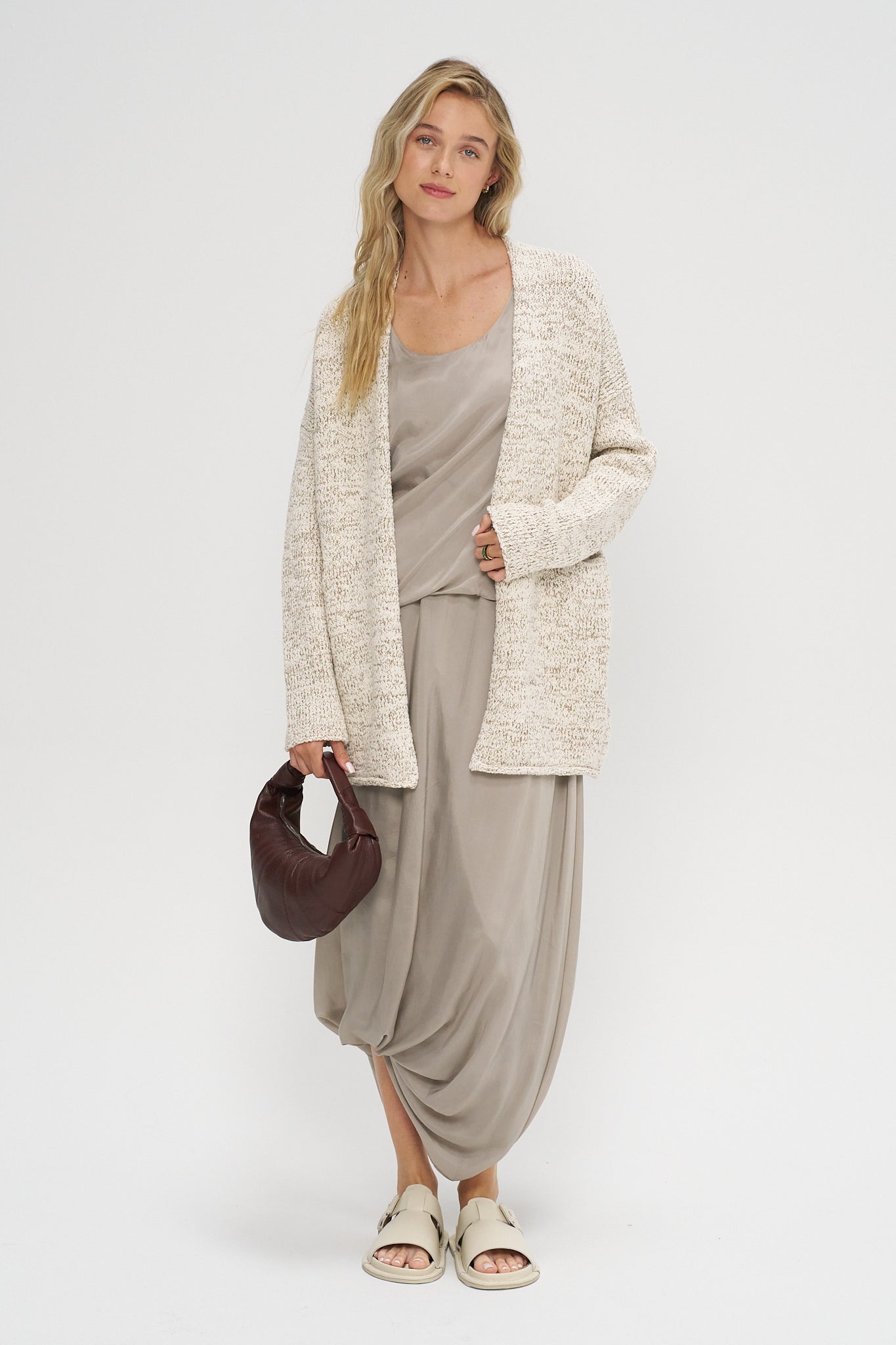 Marl Cardigan, Raw White