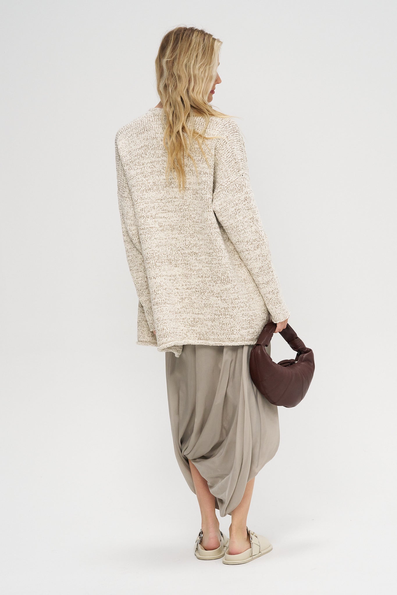 Marl Cardigan, Raw White