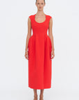 Leah Moulded Dress, Vermillion