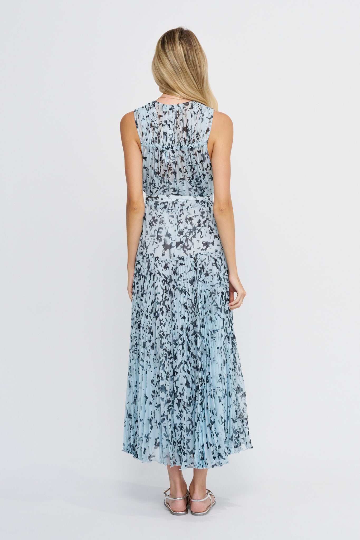 Pat Dress, Sky Blue Multi
