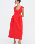 Leah Moulded Dress, Vermillion