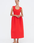 Leah Moulded Dress, Vermillion