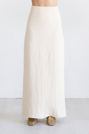 TOTEME - Boucle Knit Skirt, Ecru