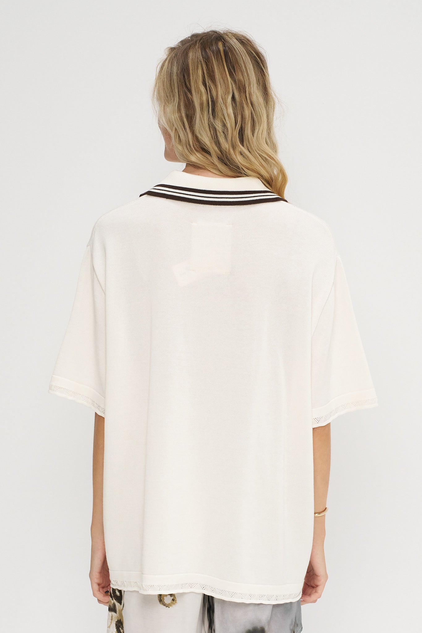 Organic Cotton Pointelle Polo, Natural