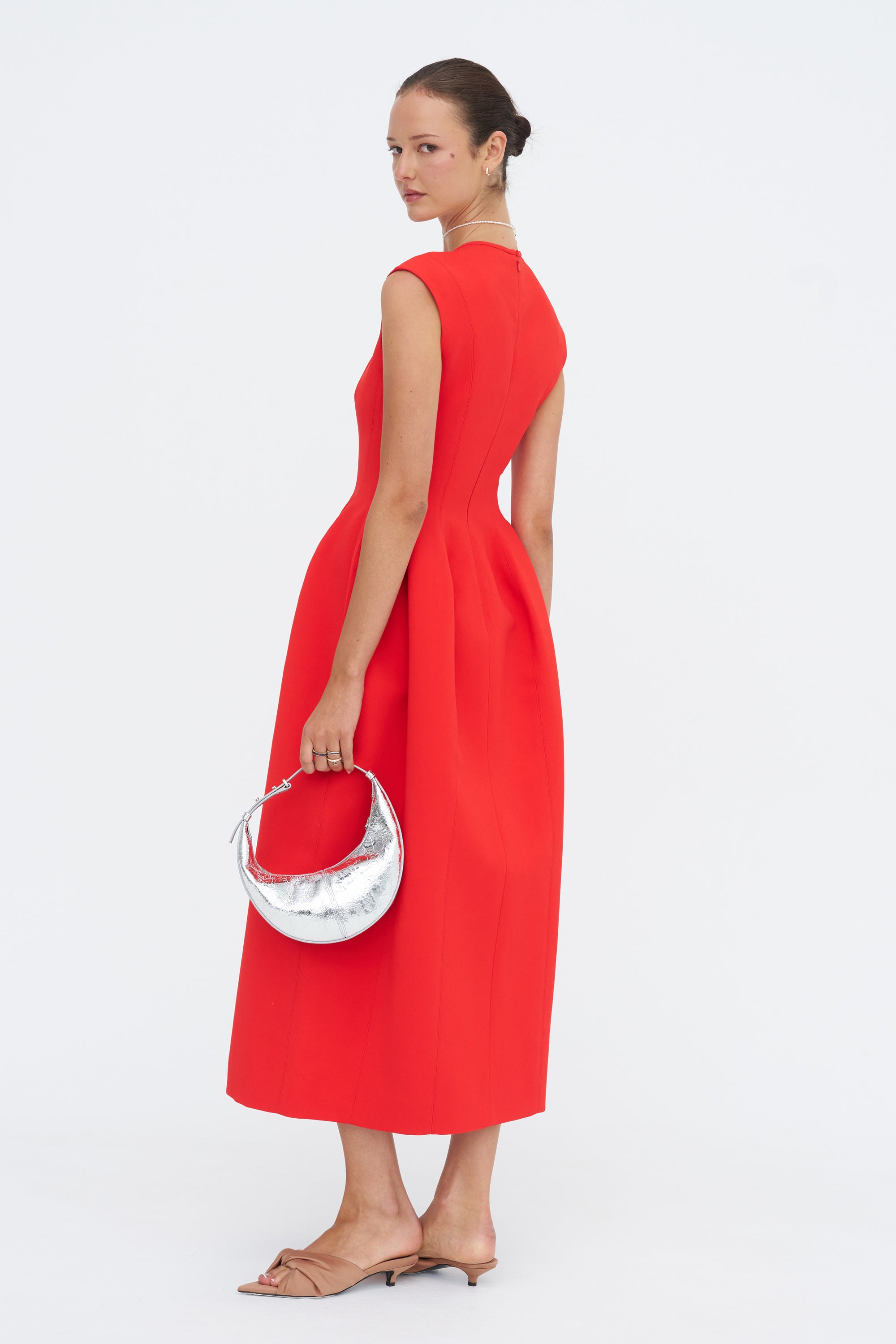 Leah Moulded Dress, Vermillion