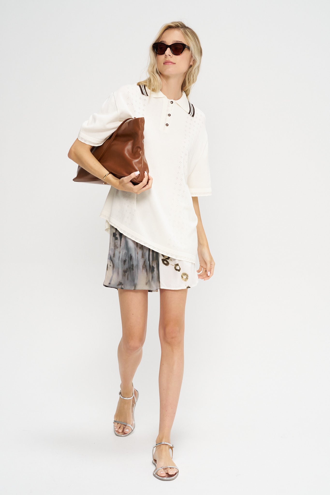 Organic Cotton Pointelle Polo, Natural