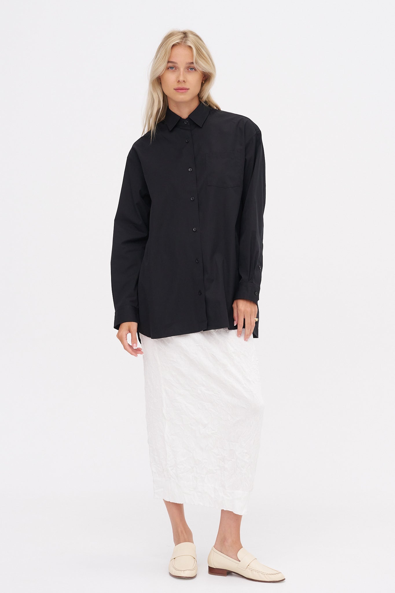 A-Line Tunic Shirt, Black
