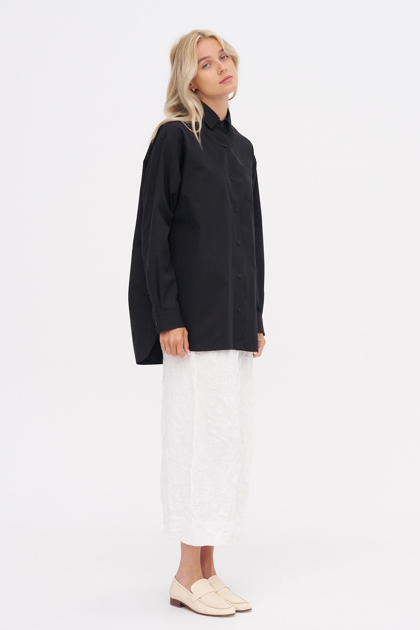 A-Line Tunic Shirt, Black