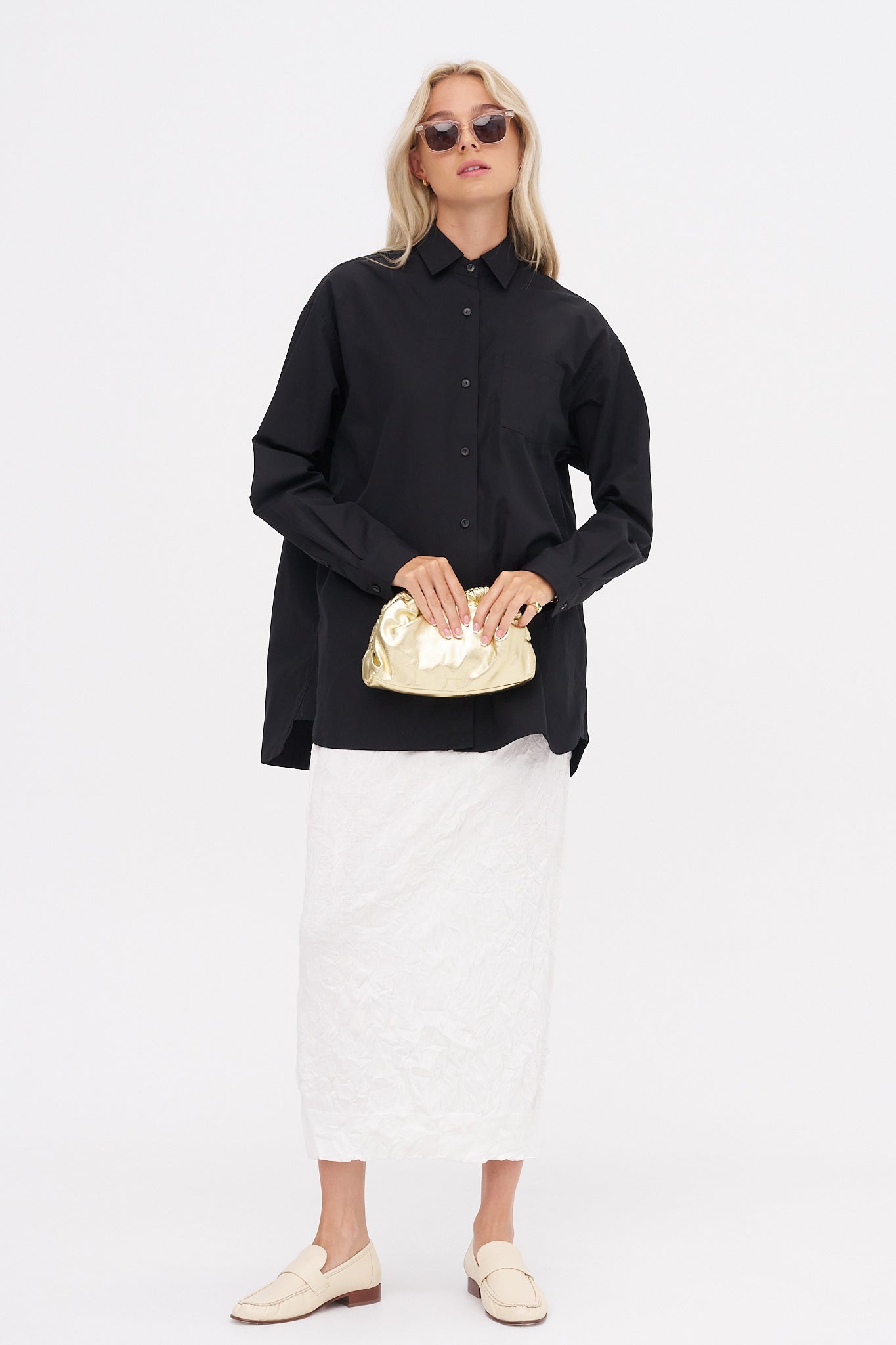 A-Line Tunic Shirt, Black