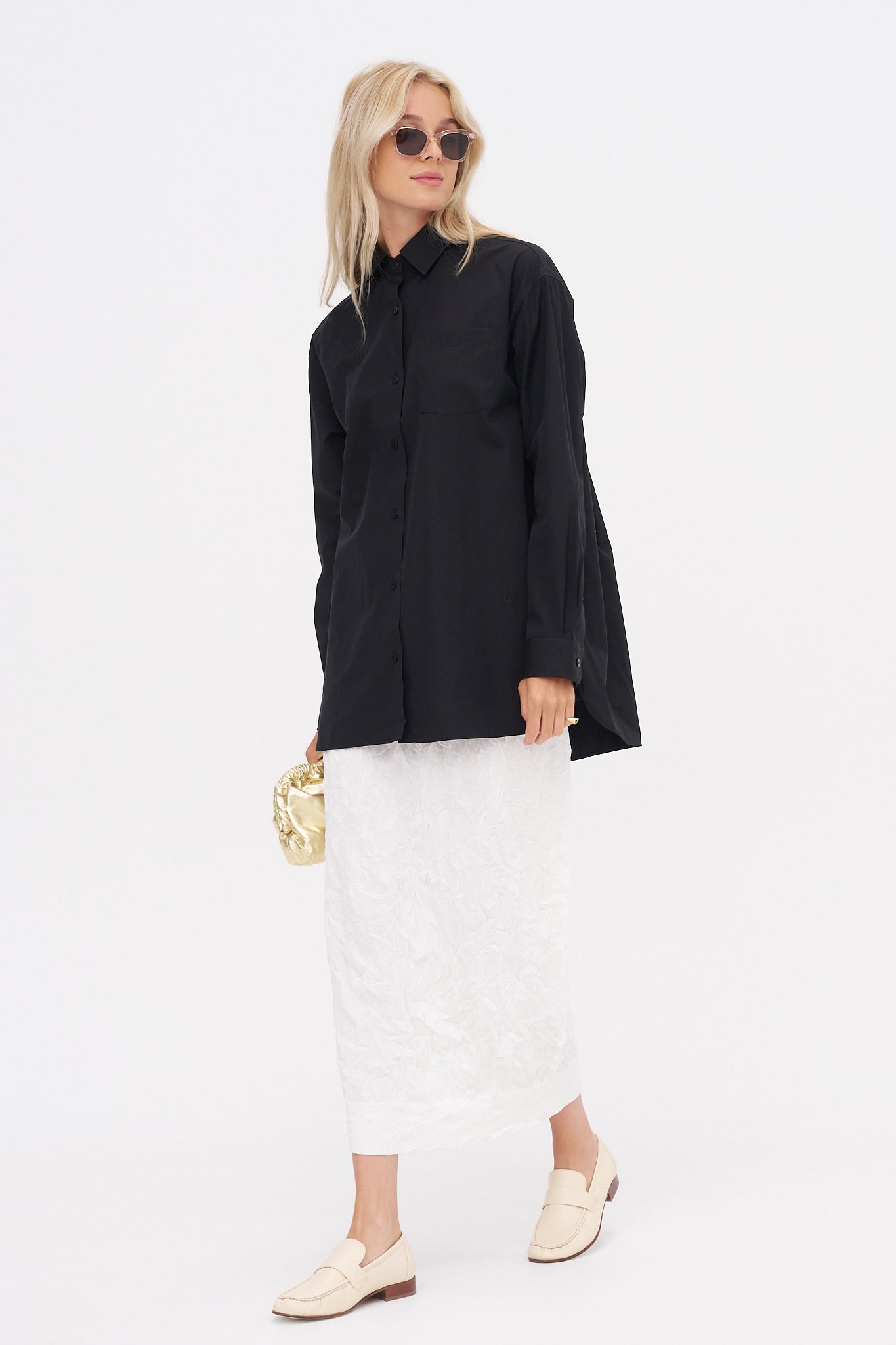 A-Line Tunic Shirt, Black