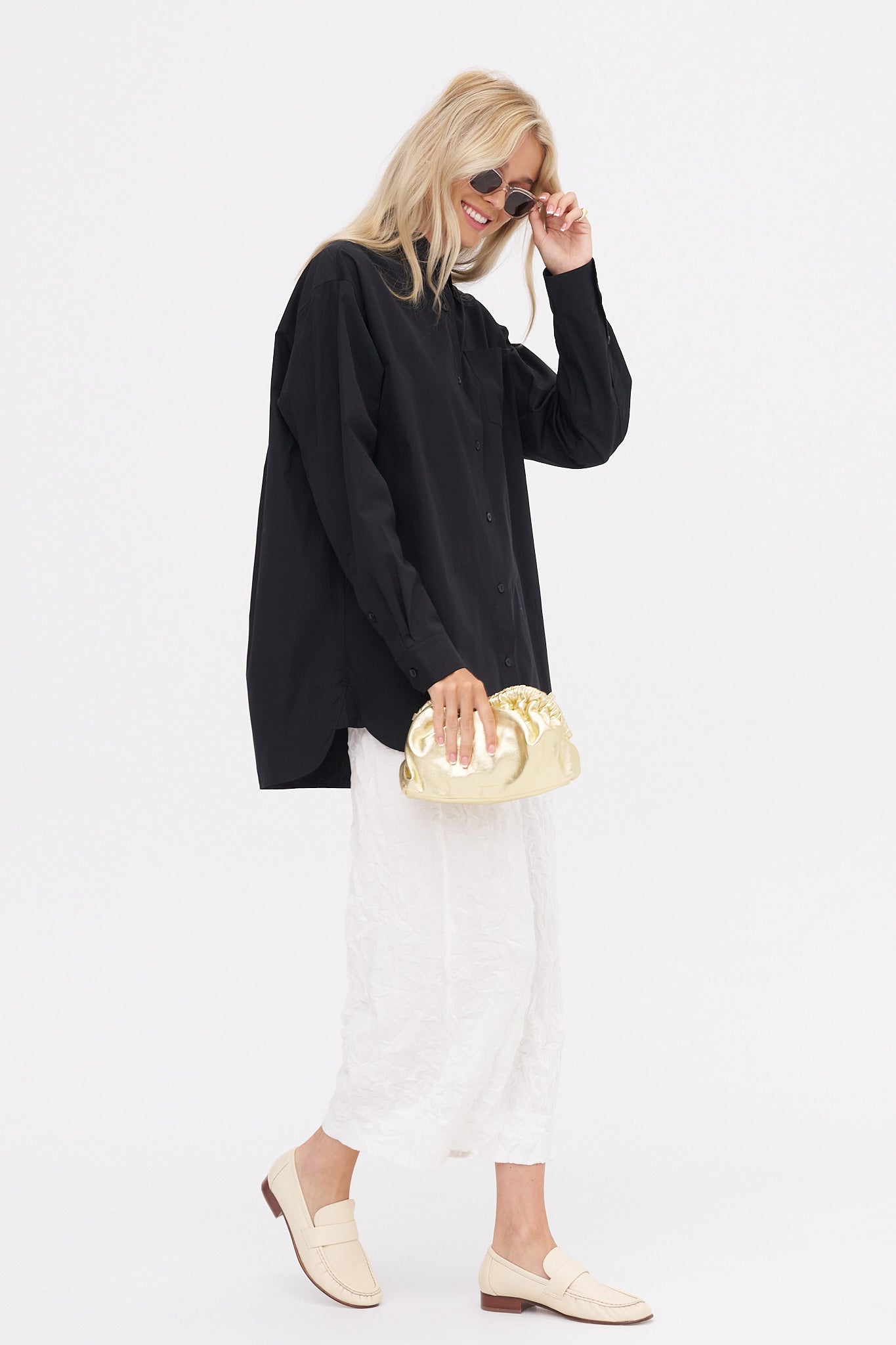 A-Line Tunic Shirt, Black