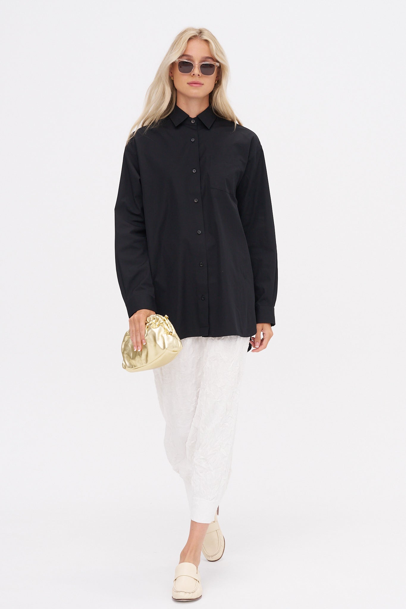 A-Line Tunic Shirt, Black