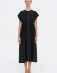 Arlo Pin Tucked Dress, Black