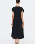 Arlo Pin Tucked Dress, Black