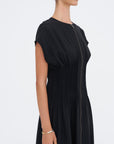 Arlo Pin Tucked Dress, Black