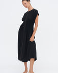 Arlo Pin Tucked Dress, Black