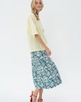 TIBI - Recycled Nylon Batik Full Skirt, Dark Hunter Green