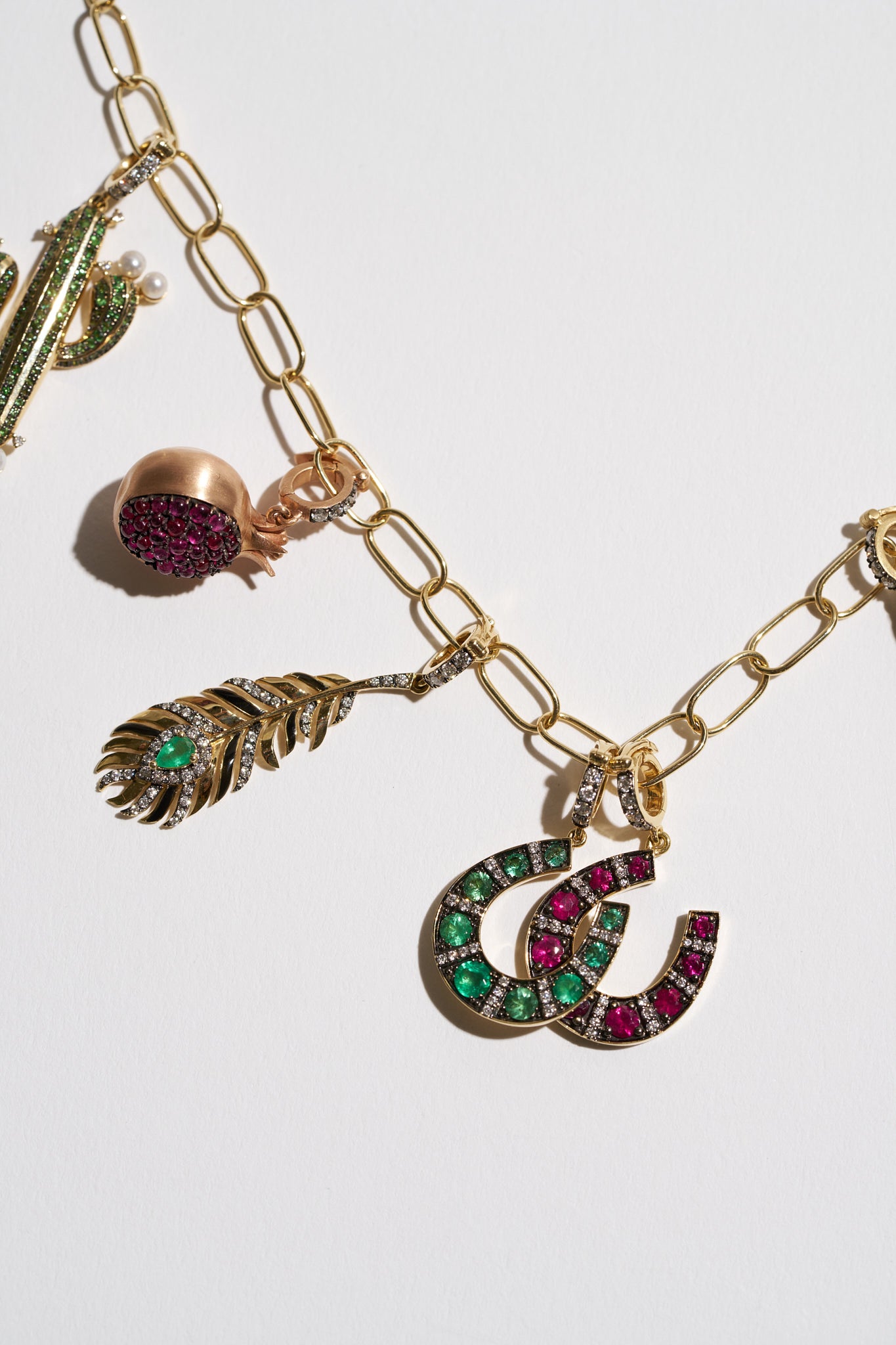 Horseshoe Pendant, Emerald