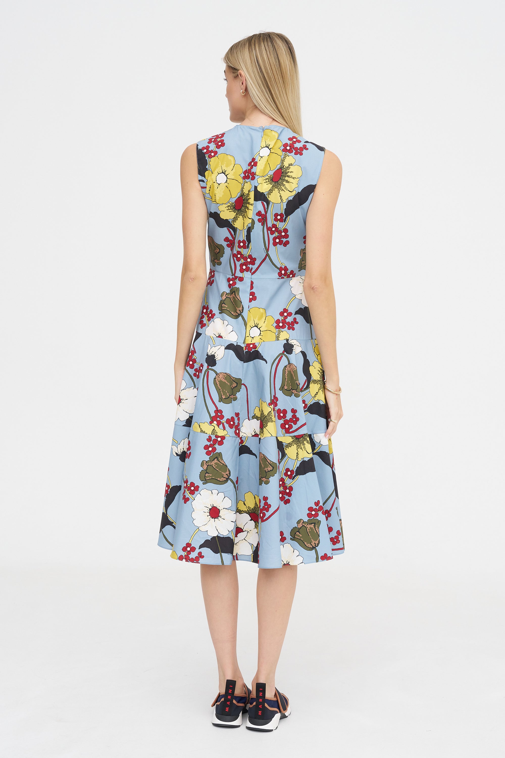 Melodia Print Dress, Sky