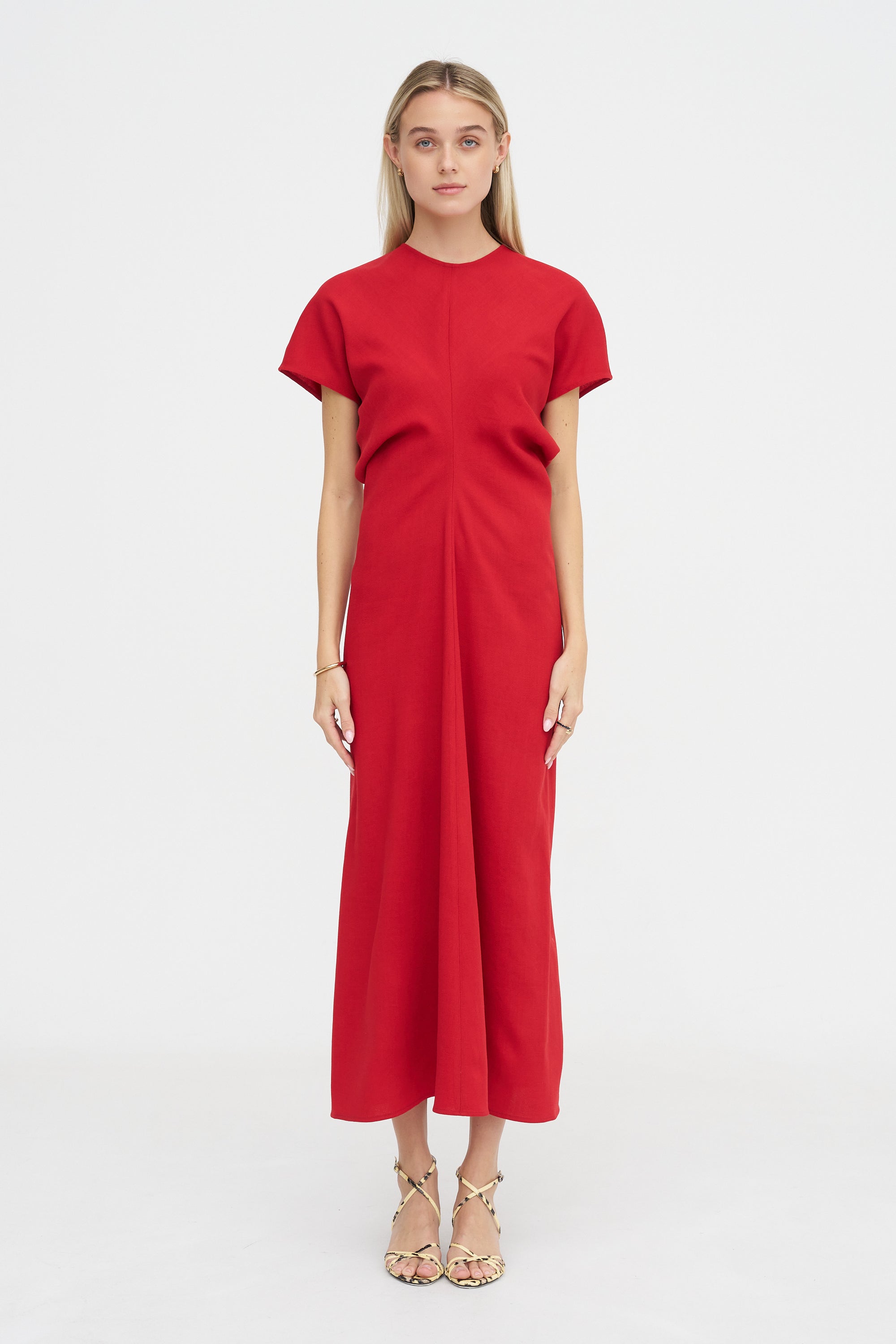 Toteme Slouch Waist Wool Dress, Poppy Kick Pleat Toteme Slouch Waist Wool Dress, Poppy Kick Pleat
