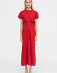 Slouch Waist Wool Dress, Poppy