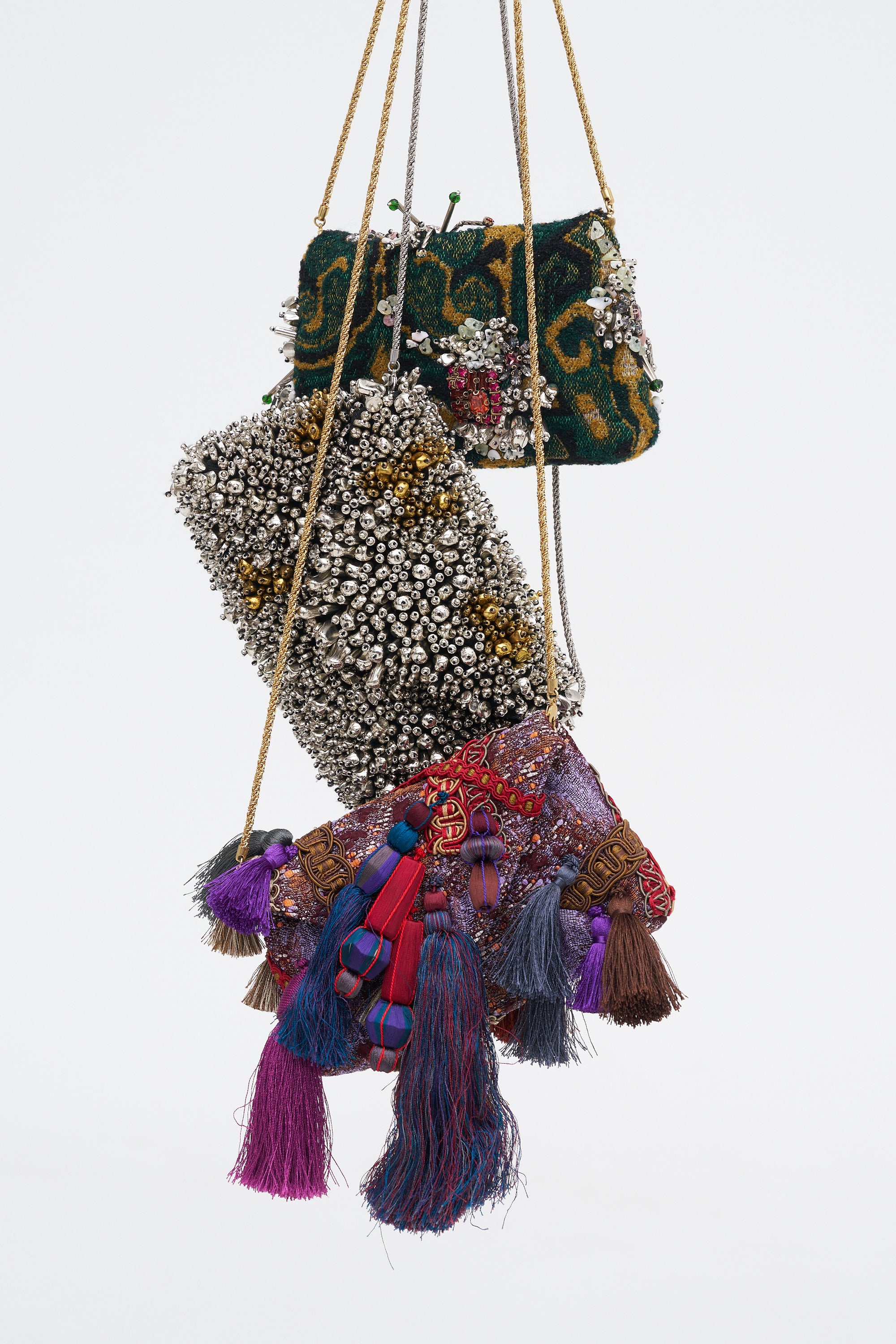 Embellished Clutch, Burgundy