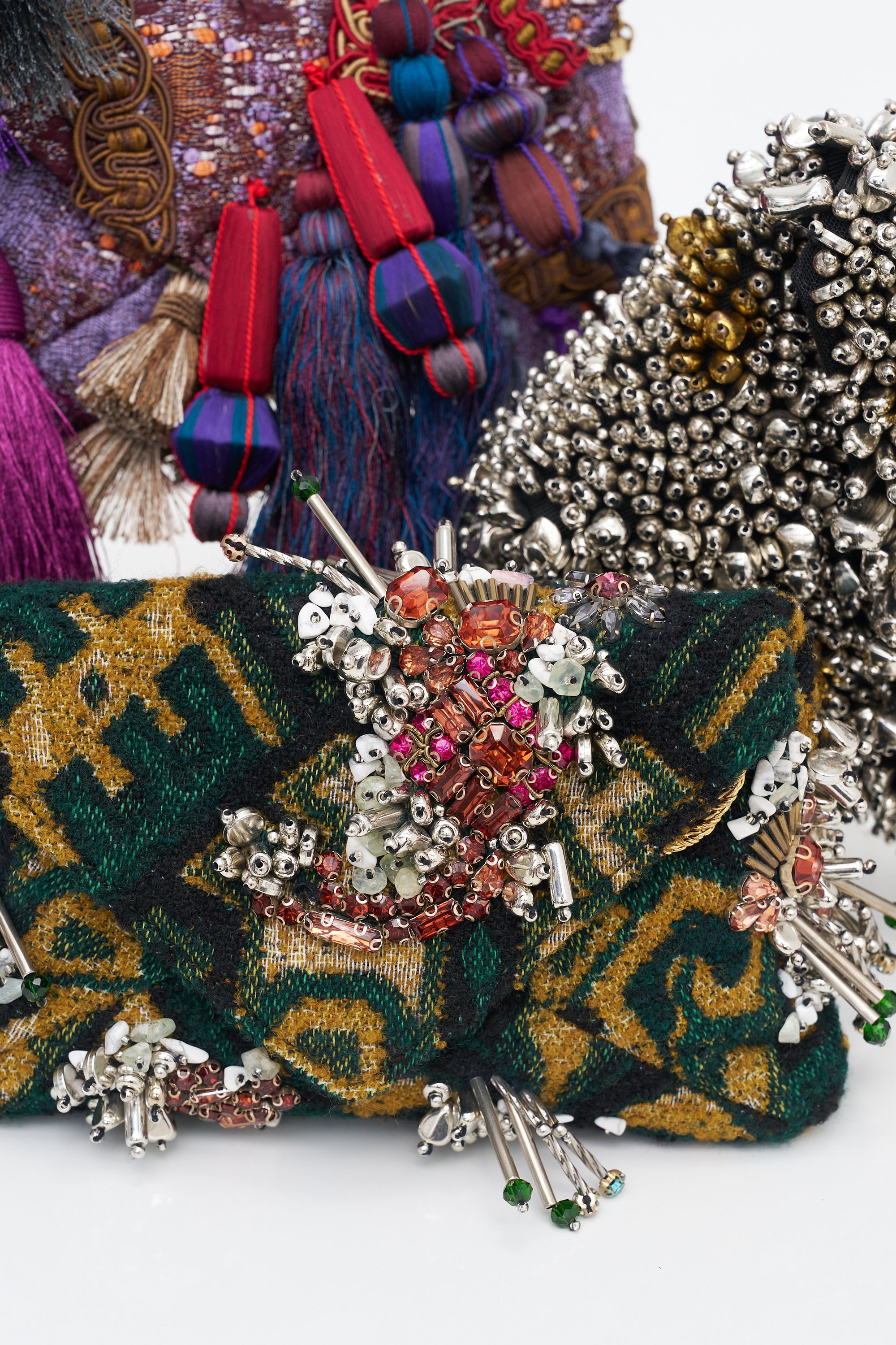 Embellished Clutch, Burgundy