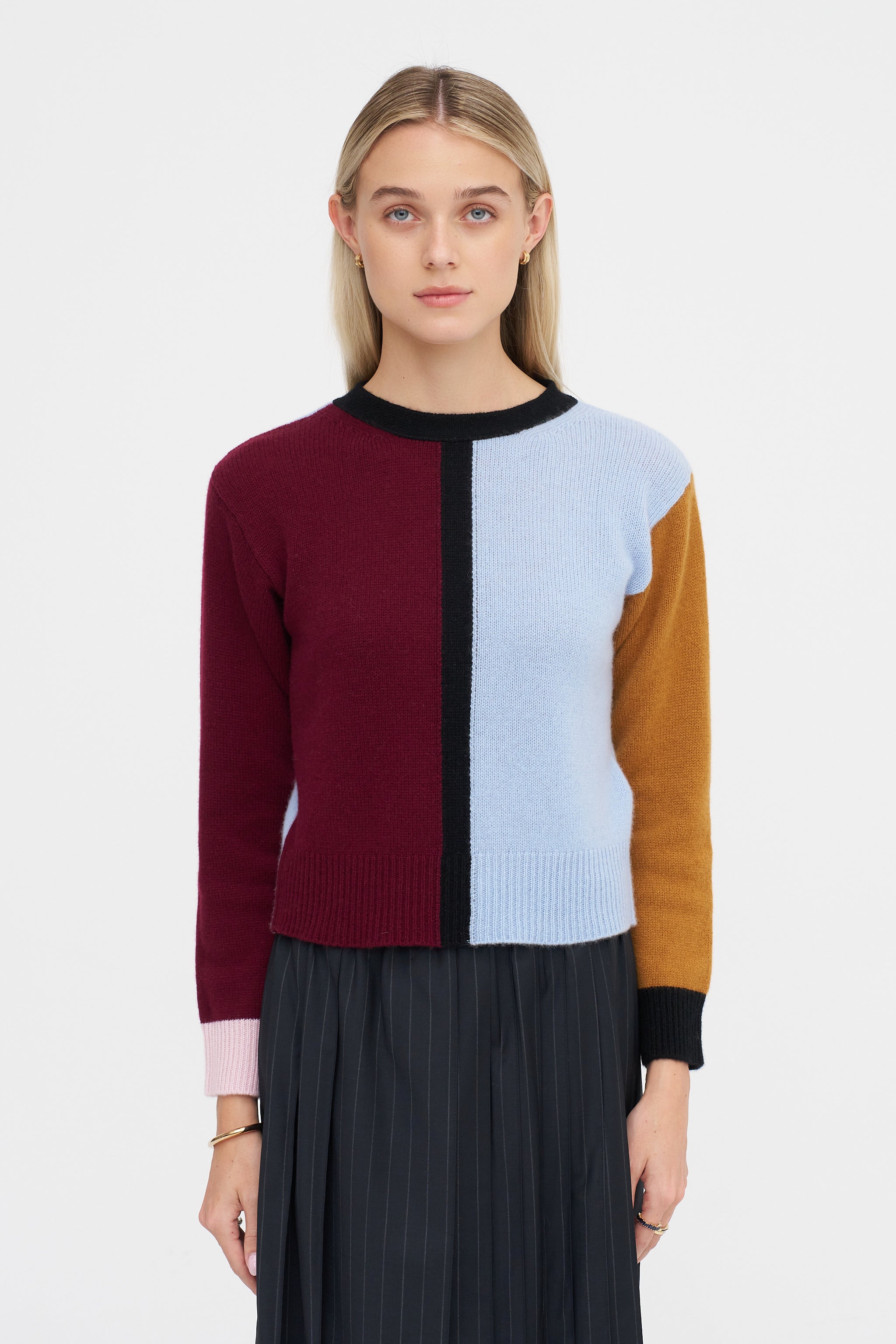 Marni Cashmere Color-Block Sweater, Light Blue – Kick Pleat