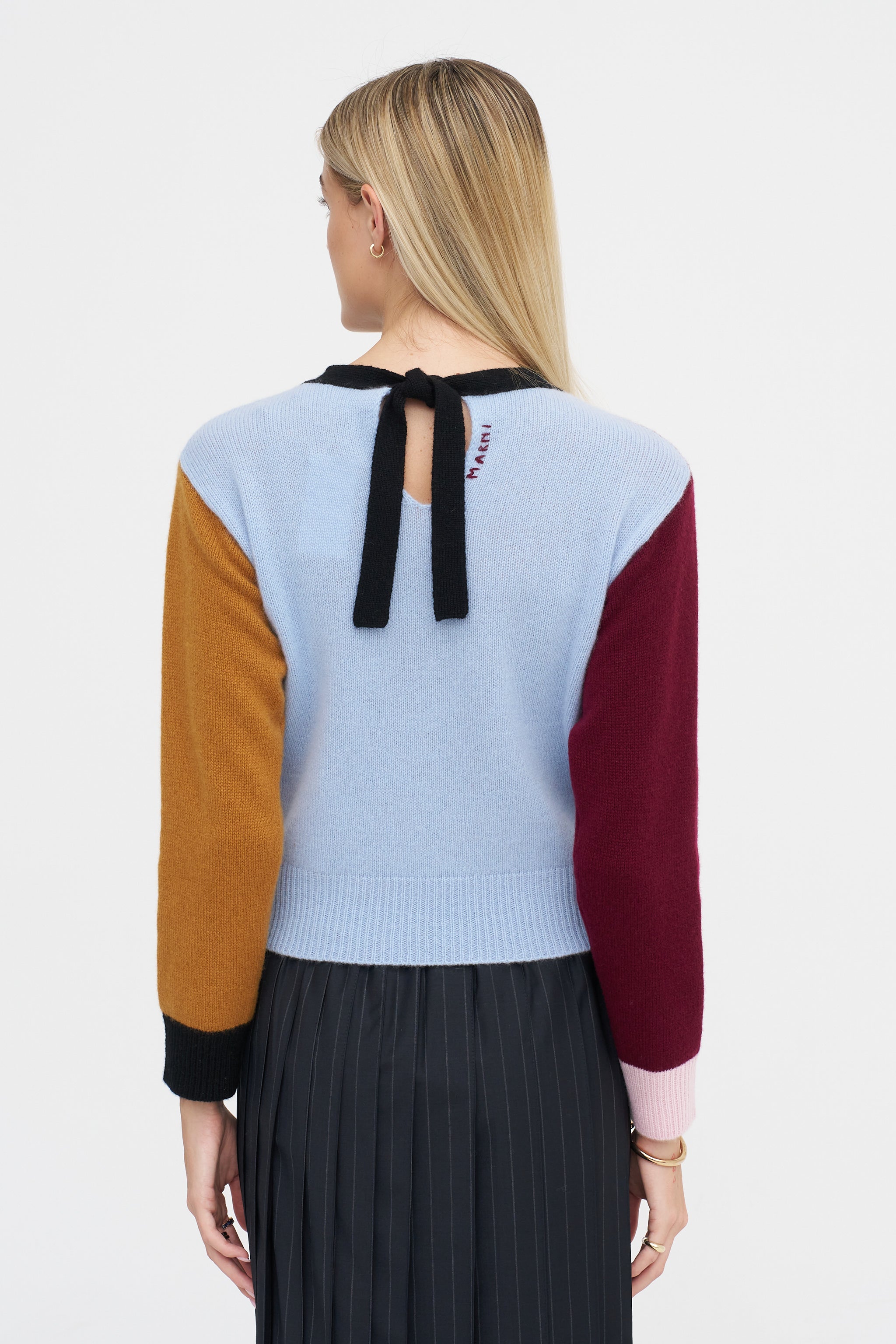 Marni Cashmere Color-Block Sweater, Light Blue – Kick Pleat