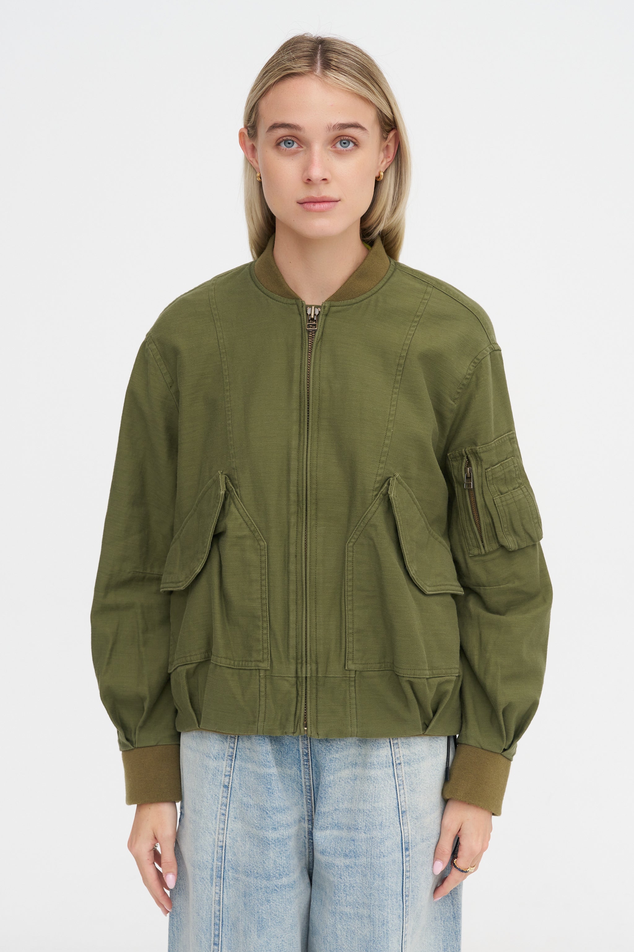R13 Bubble Bomber, Olive Green – Kick Pleat