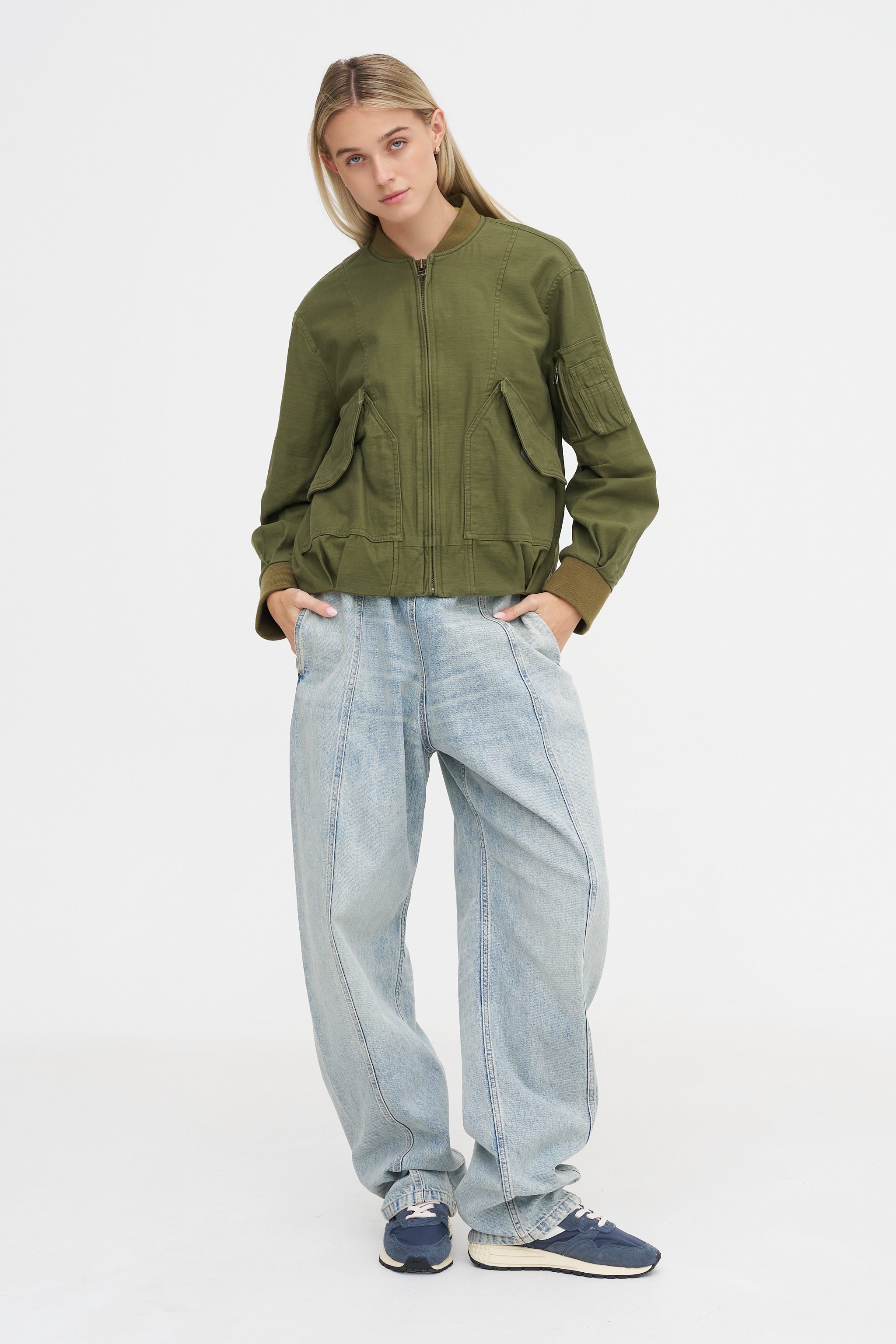 R13 Bubble Bomber, Olive Green – Kick Pleat
