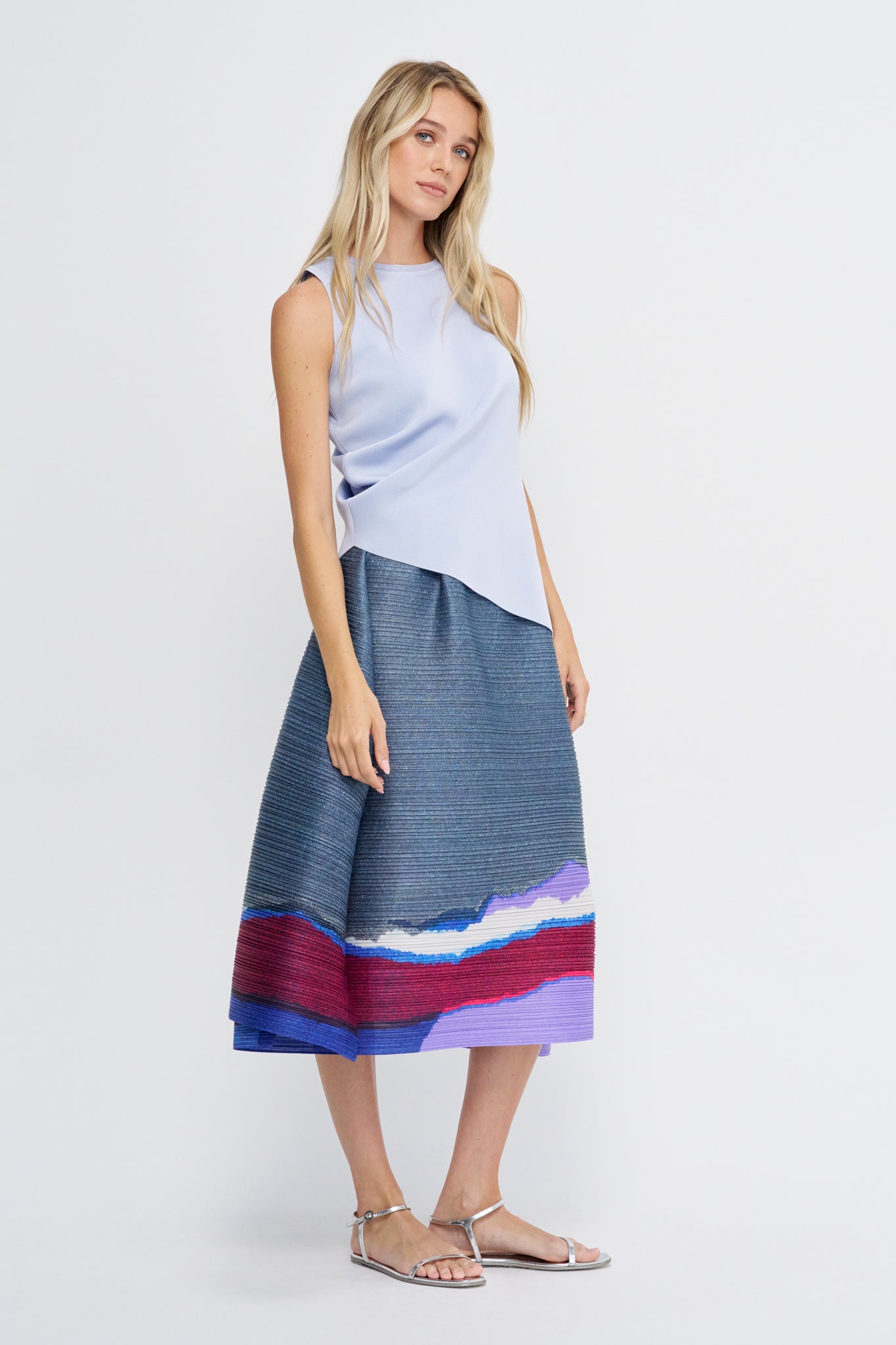 Luster Drape Knit, Nigella Blue