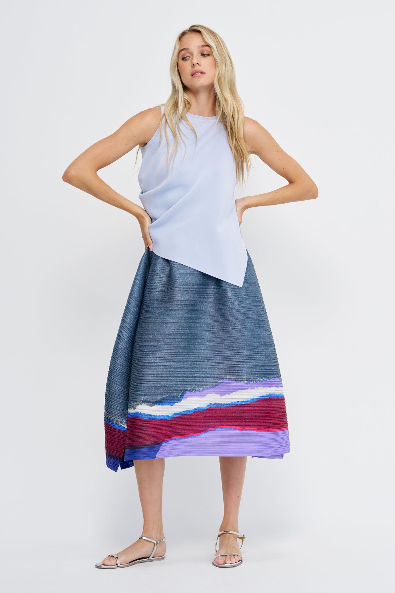 Luster Drape Knit, Nigella Blue