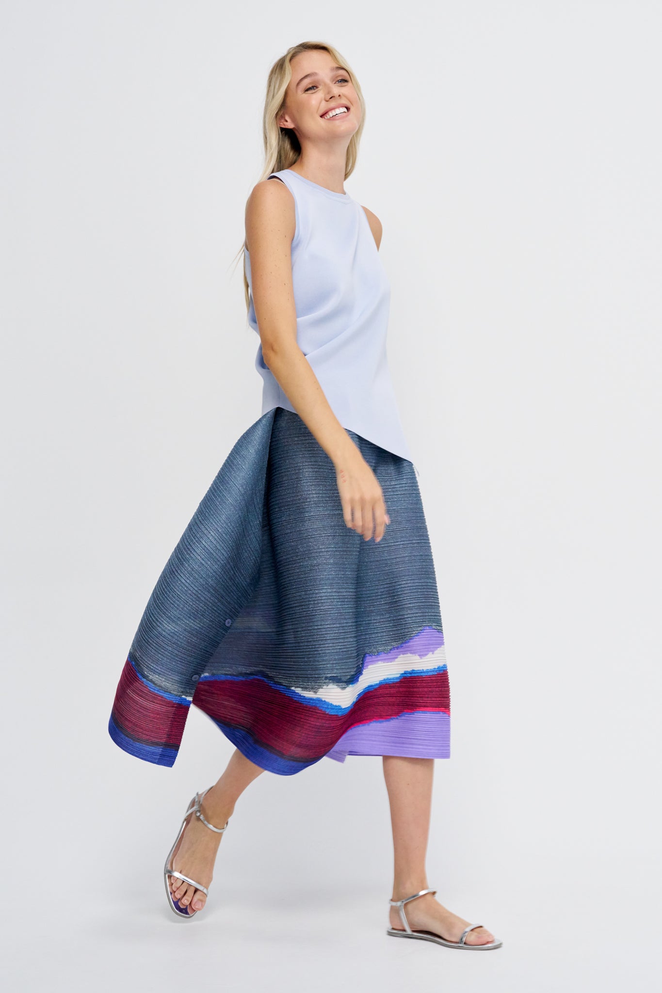 Luster Drape Knit, Nigella Blue