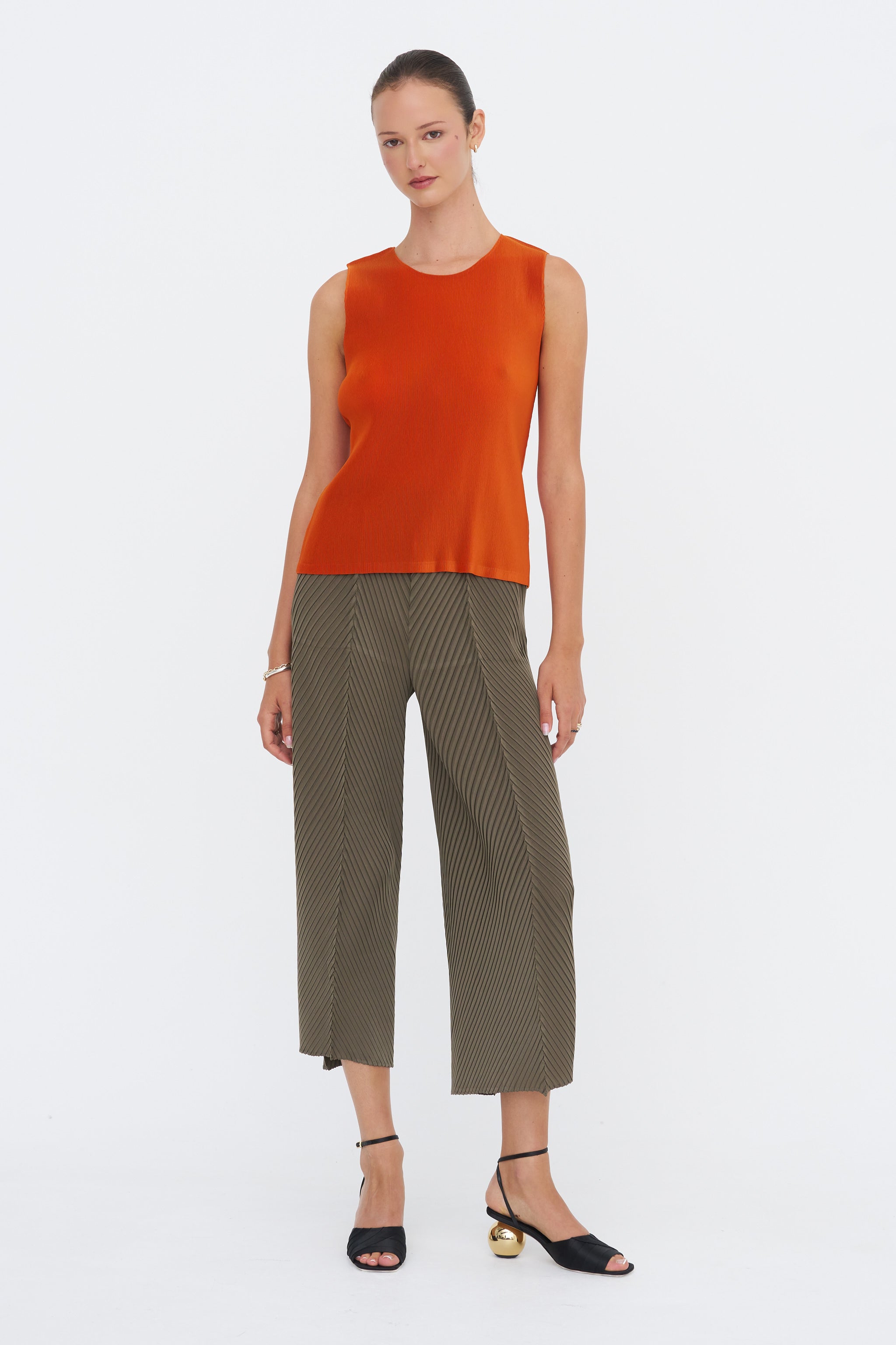 Mist July Top, Orange – Kick Pleat