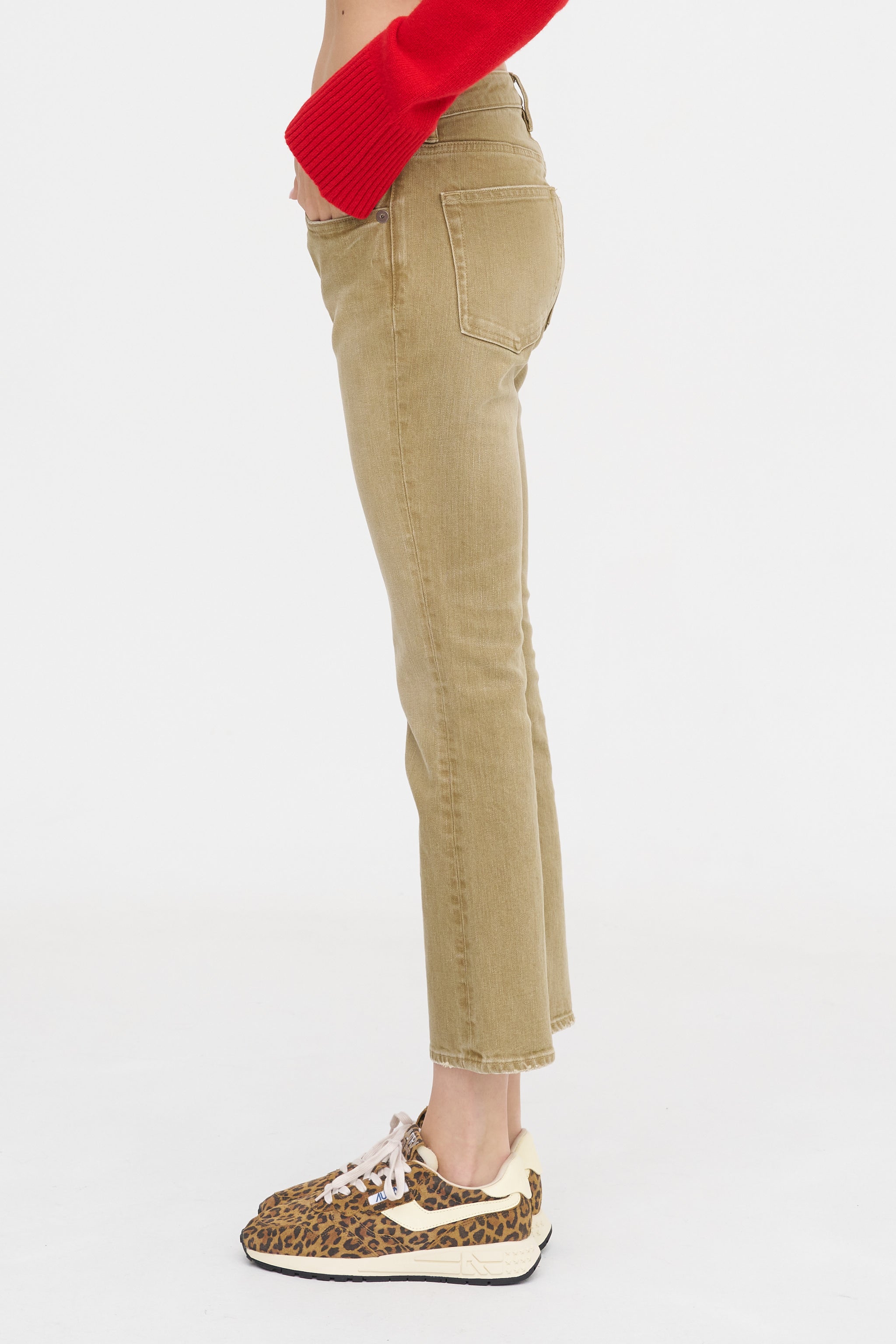 パンツ Kicks R13 Kick Fit, Olive Green Haze Stretch – Kick Pleat