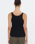 Hatching Pleats Top, Black