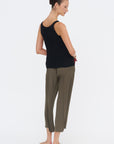 Hatching Pleats Top, Black
