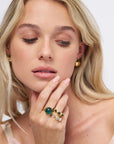 Vic Single Ring - Thin Band, Green Tourmaline