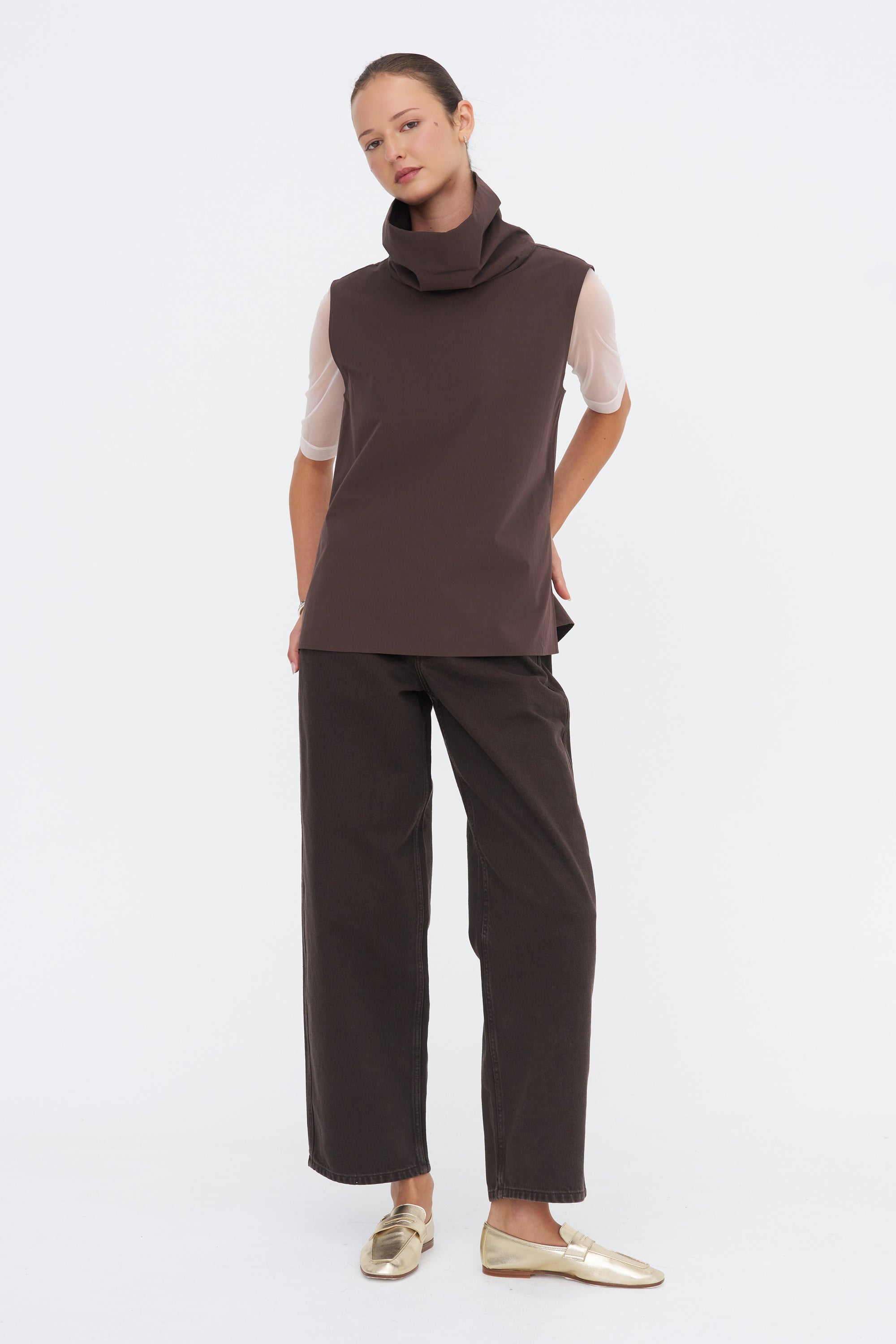 Sleeveless Top, Chocolate