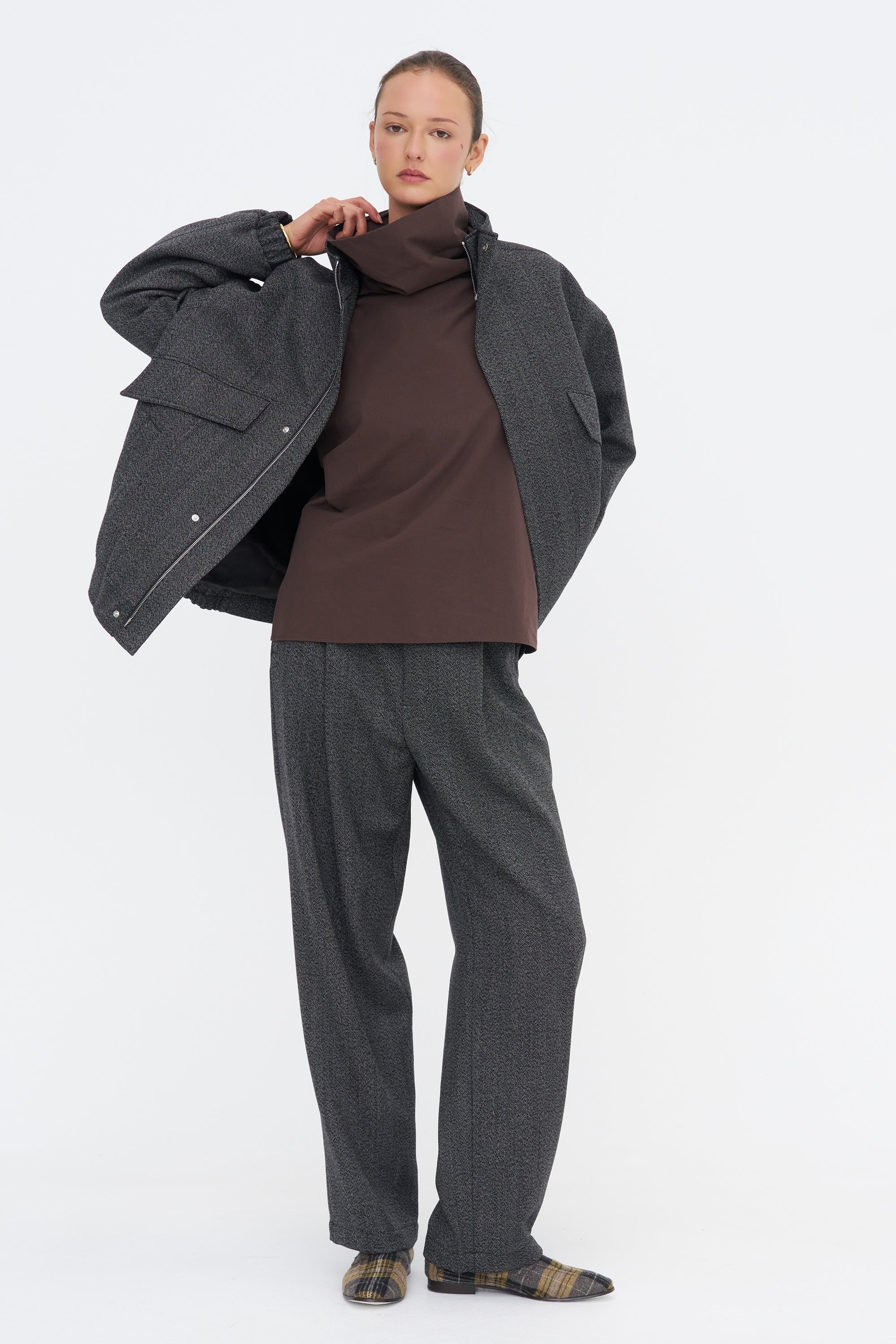 Trouser Pants, Black Chine