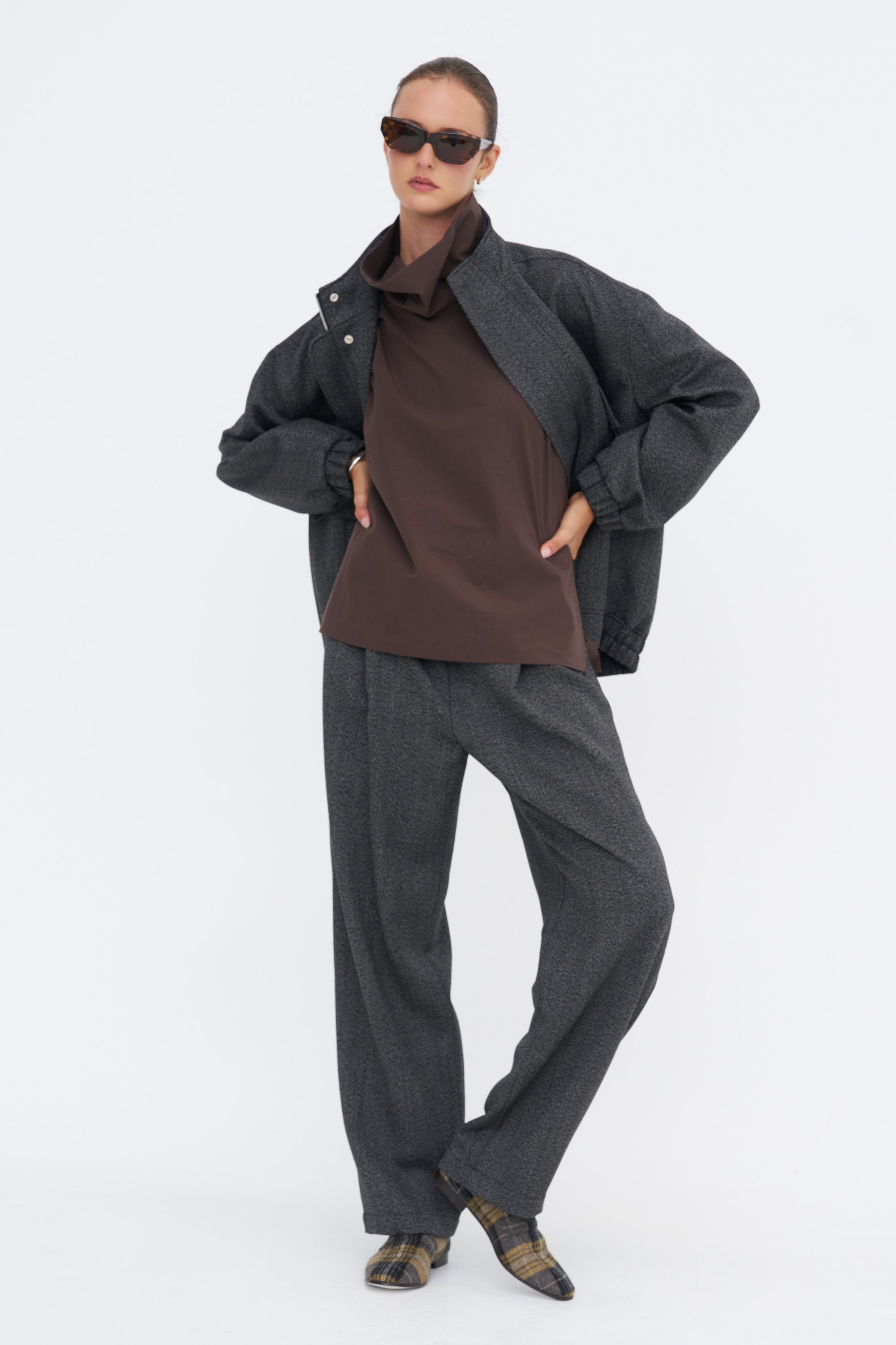 Trouser Pants, Black Chine