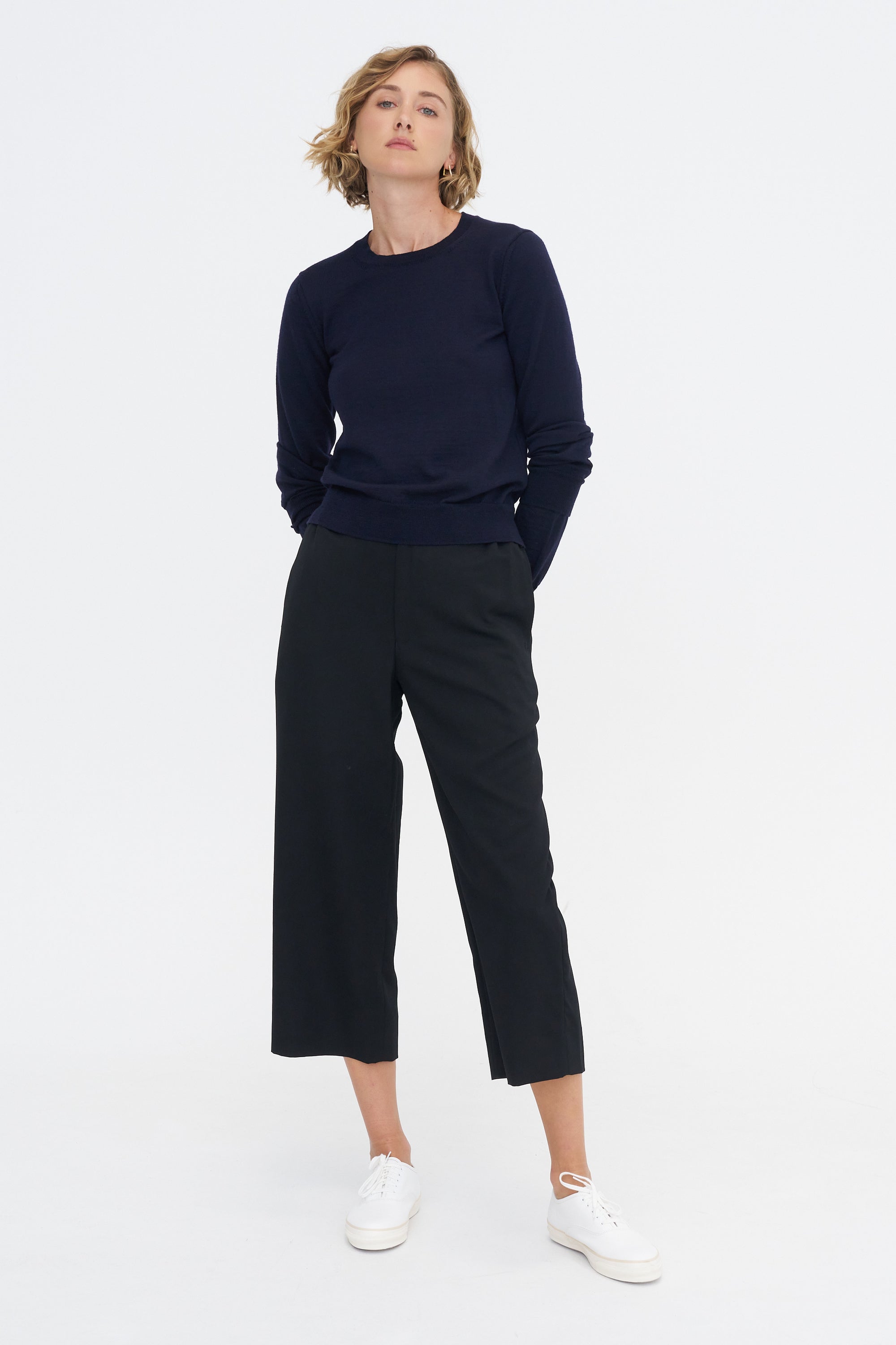 Double-Sleeve Sweater, Navy