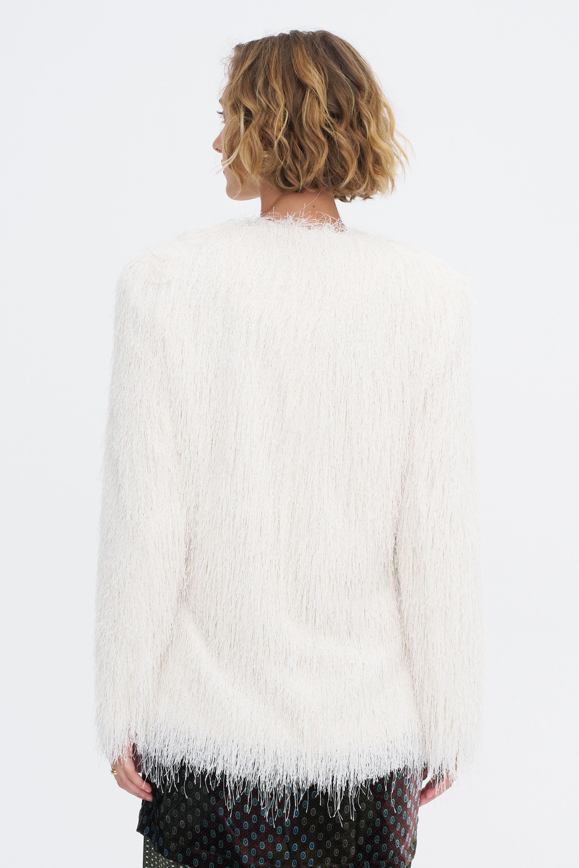 Brush Fringe Jacket, White