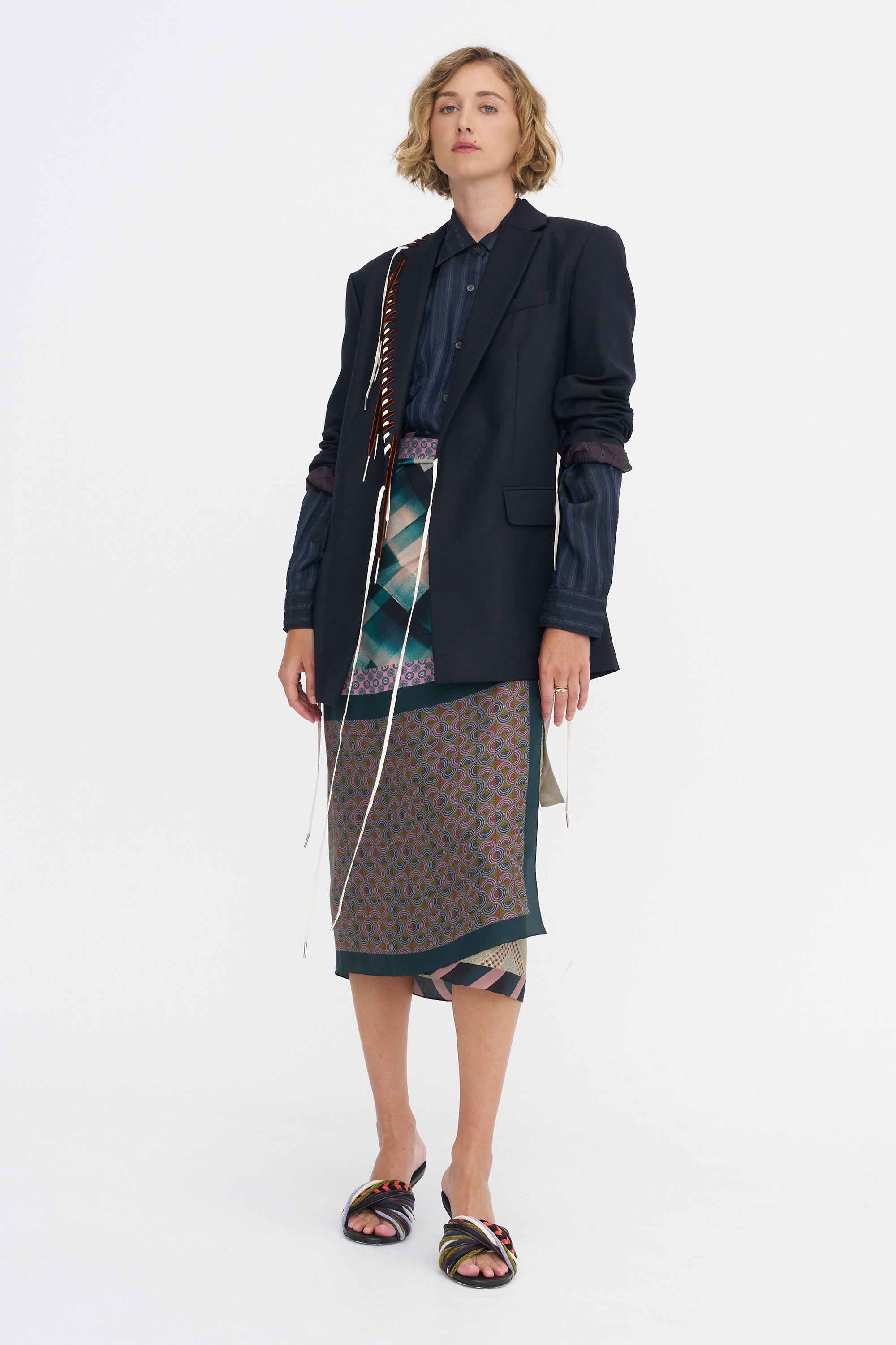 Printed Wrap Skirt, Dessin A