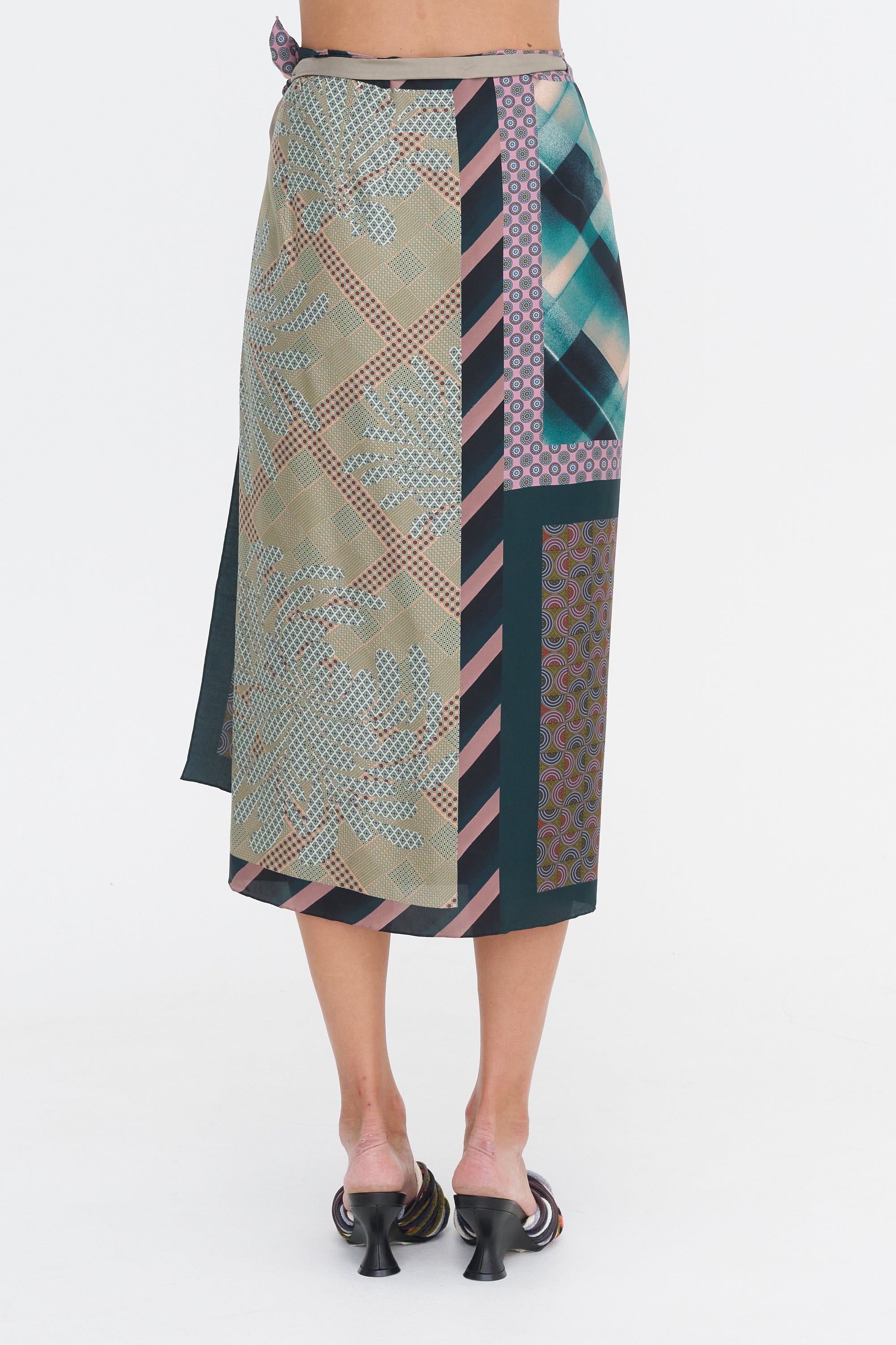 Printed Wrap Skirt, Dessin A