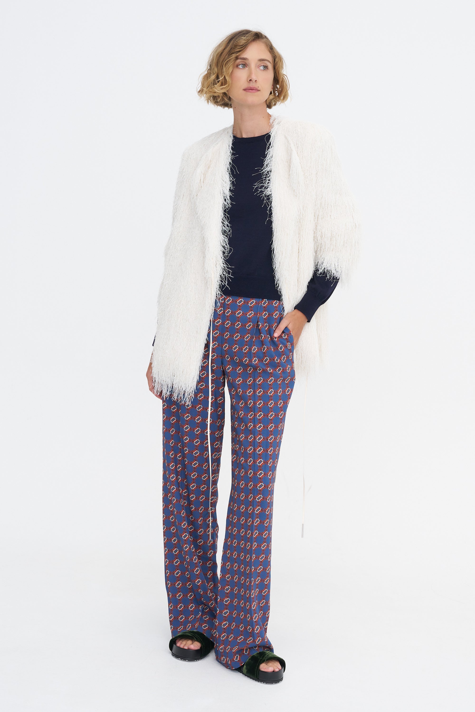 Printed Trouser, Blue