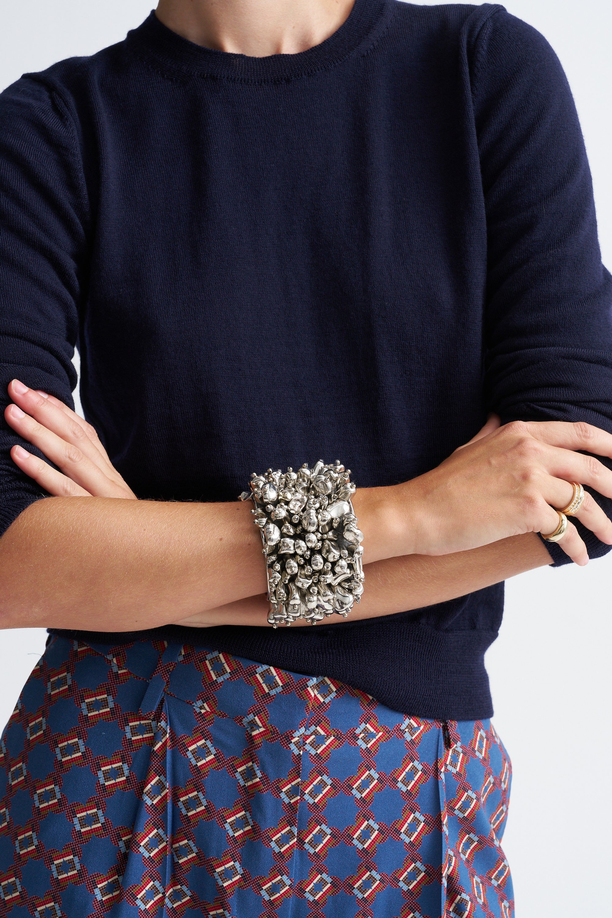 Embellished Cuff, Silver